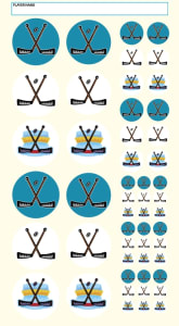 These are stickers that can be placed on a sport helmet. Most often they are used as recognition to players for their participation in a game, scoring a goal or assisting.