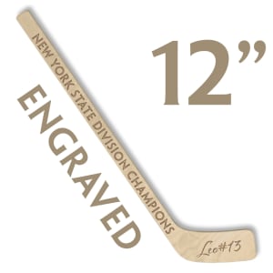 custom engraved small wooden hockey stick 12" long