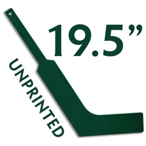 Manufacture direct wholesale unprinted Green Mini plastic mini goalie stick is 19.5" in length,  manufactured in usa and used as a knee hockey goalie stick by mini hockey players