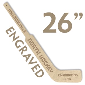 custom engraved wood mini goalie stick