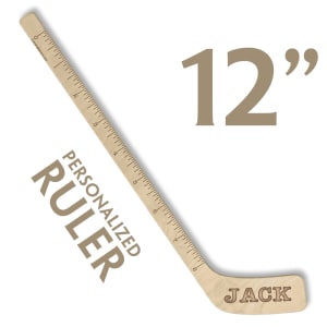 personalized hockey stick ruler - custom engraved