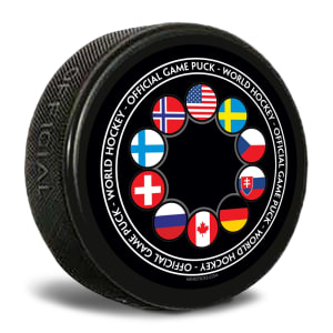 World Junior hockey customizable hockey pucks and custom printed pucks
