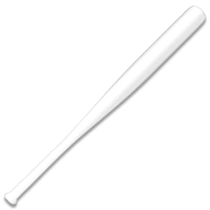 This is an 18" white mini baseball bat