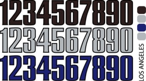 Sport helmet numbers are die cut decals that can be placed on a players helmet to match their jersey number. They are printed in many colors to match the color of the team logo.