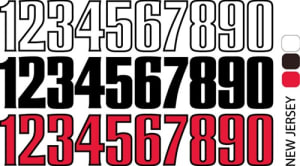 Sport helmet numbers are die cut decals that can be placed on a players helmet to match their jersey number. They are printed in many colors to match the color of the team logo.