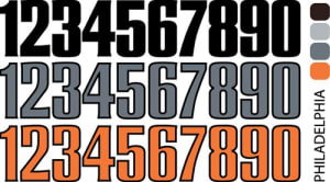 Sport helmet numbers are die cut decals that can be placed on a players helmet to match their jersey number. They are printed in many colors to match the color of the team logo.