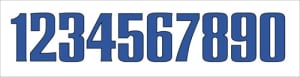 Sport helmet numbers are die cut decals that can be placed on a players helmet to match their jersey number. They are printed in many colors to match the color of the team logo.