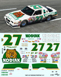 1987 #27 Kodiac Pontiac 2 + 2  Decals (1/24)