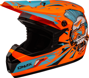 GMAX YOUTH MX-46Y UNSTABLE HELMET HI VIS ORANGE/BLUE