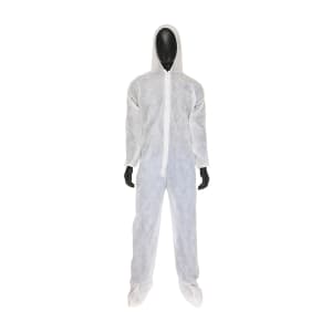 Polypropylene Heavy Duty Disposable Coverall Hood & Boot - White - 3X
