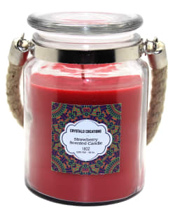 Crystalo Creations Fresh Linen Scented Candle with Rope Handle, 18 Ounce