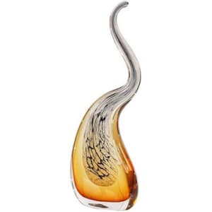 Painted Grove Vase I with hand-painted bird and wispy branch design on glazed porcelain