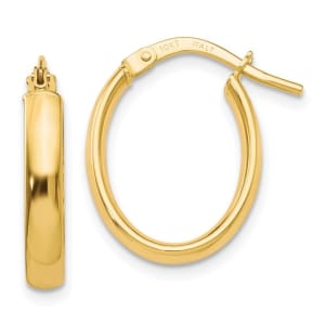 Yellow Gold Hoop Earrings 10K