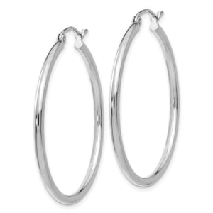 White Gold Hoop Earrings 10K