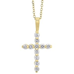 Diamond Cross Pendant 3/4cttw. 14K Yellow Gold