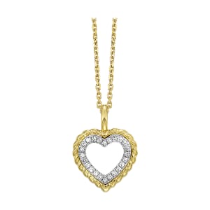 Diamond Heart Pendant in 14K Yellow Gold