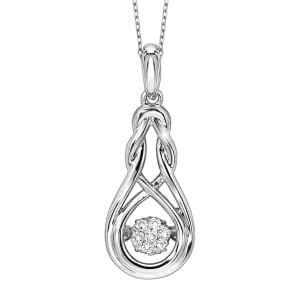 Rhythm of Love Teardrop Shape Diamond Pendant Sterling Silver