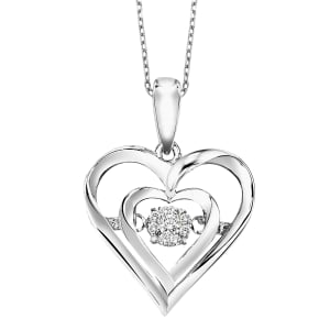 Rhythm of Love Heart Diamond Pendant Sterling Silver