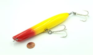 Red Head / Yellow | Custom Finished 6.5â€ Wood Pencil Popper Lure