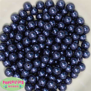 10mm Navy Faux Pearl Beads sold in packages of 50 beads