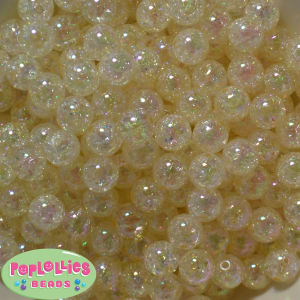 12mm Cream Crackle Bubblegum Beads sold in packages of 50 beads