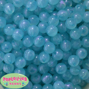 12mm Cyan blue Frost Acrylic Frost Beads sold in packages of 50 beads