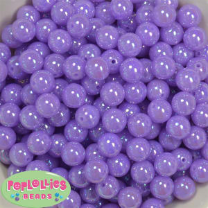 12mm Neon Lavender AB Finish Miracle Acrylic Bubblegum Beads
