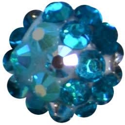 12mm  Frost  Confetti Rhinestone Bubblegum Beads