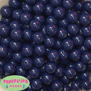 14mm Navy Blue Acrylic Bubblegum Beads