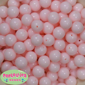 14mm Pale Pink Acrylic Bubblegum Beads