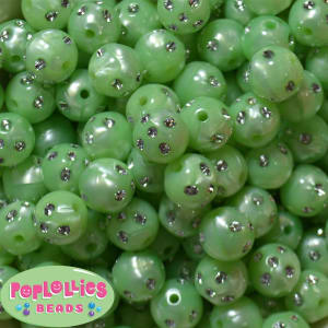 16mm Lime Bling Pearl Beads 20pc