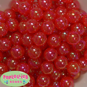 16mm Red Bubble Acrylic Bubblegum Beads