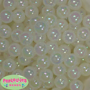 16mm White Bubble Acrylic Bubblegum Beads