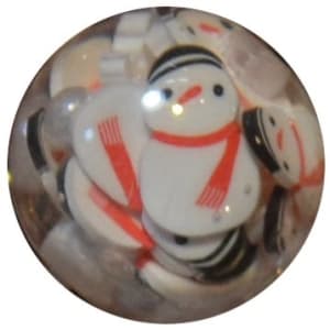 16mm Christmas Snowman Bubblegum Beads