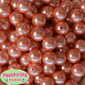 16mmCoral Faux Acrylic Pearl Bubblegum Beads