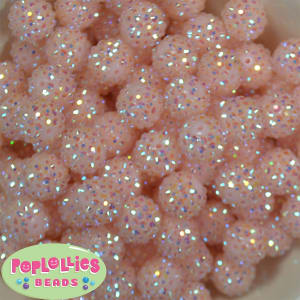 16mm Ice Pink Rhinestone Beads 20 Pack
