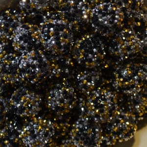 22mm Black, Silver, Gold Confetti Rhinestone Bead
