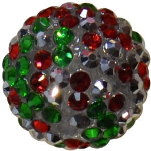 22mm Christmas Confetti Rhinestone Bead