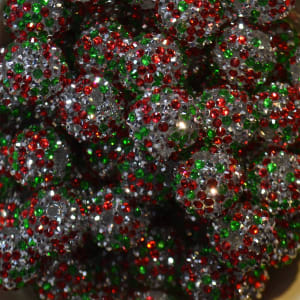 22mm Christmas Confetti Rhinestone Bead