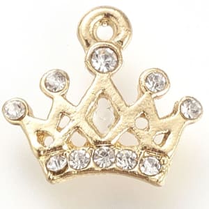Small Enamel Gold Crown Charm