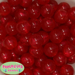20mm Red Frost Acrylic Bubblegum Beads