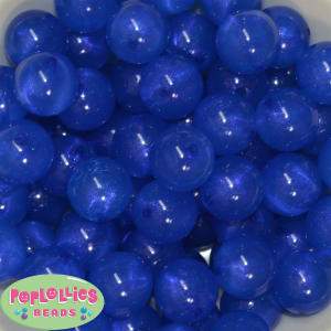 20mm Royal Blue Frost Acrylic Bubblegum Beads