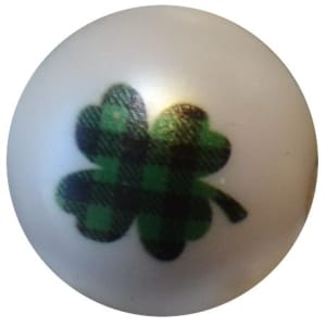 20mm Houndstooth Shamrock Print Bubblegum Beads
