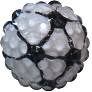 20mm Rhinestone Soccer Bubblegum Beads
