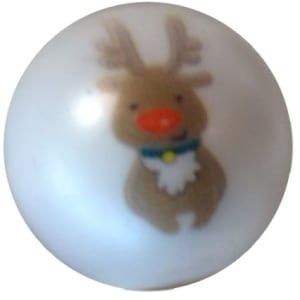 20mm Rudolph the Red Nosed Reindeer Print Bubblegum Beads