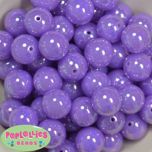 20mm Neon Lavender Miracle AB Acrylic Bubblegum Beads