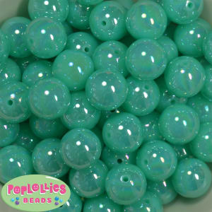20mm Neon Mint Miracle AB Acrylic Bubblegum Beads