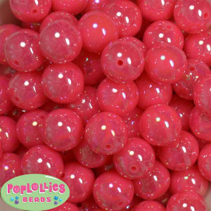 20mm Neon Hot Pink Miracle AB Acrylic Bubblegum Beads