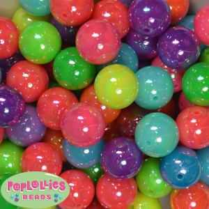 20mm Mix of Neon Miracle Acrylic Bubblegum Bead