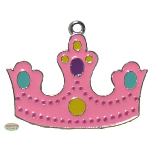 Pink Enamel Jewel Crown Pendant